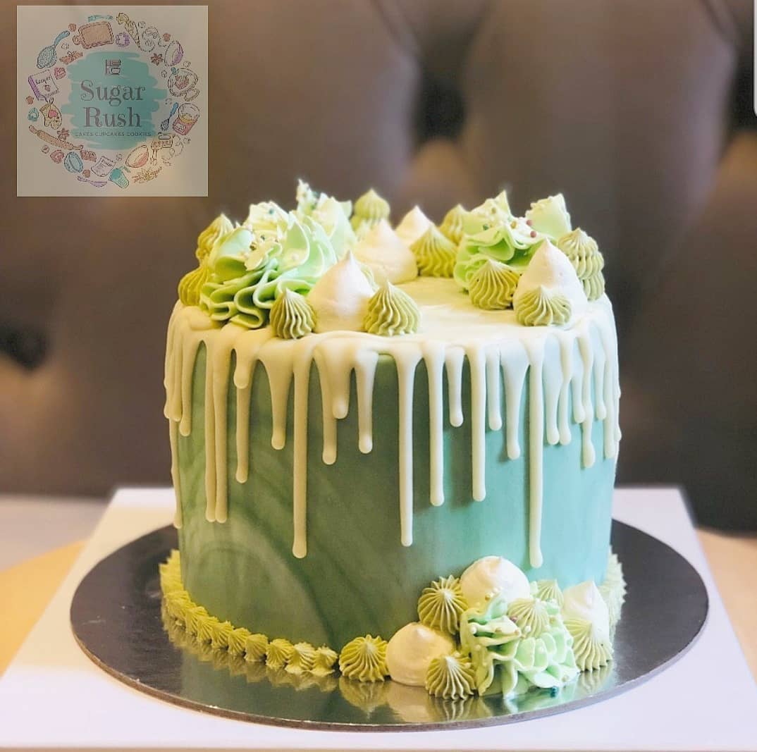 Matcha Marble Tall Cake