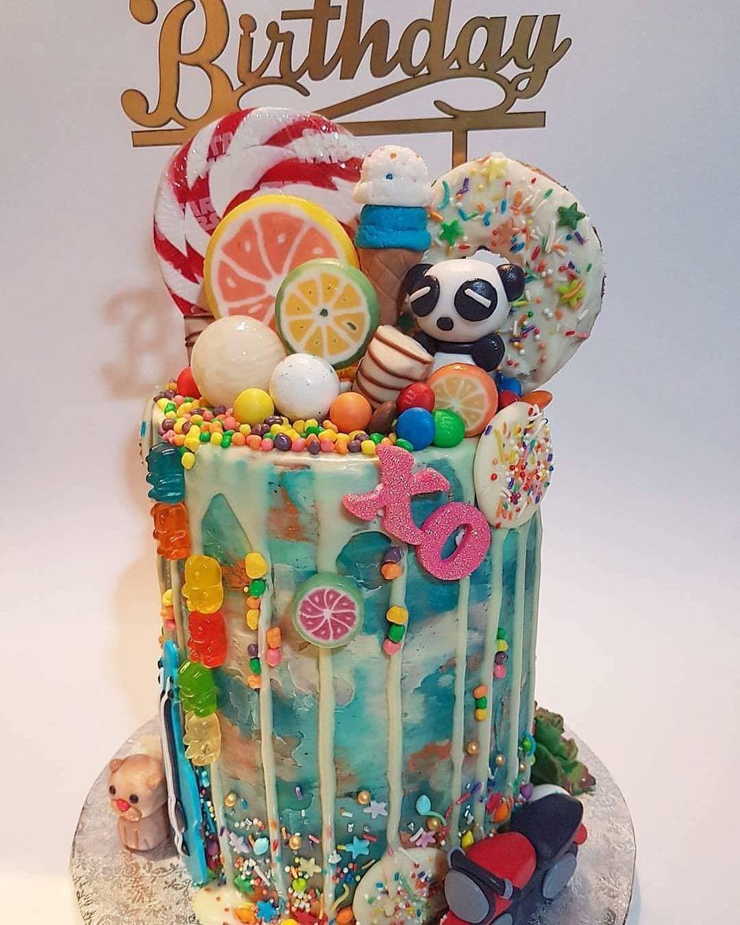 Blue Brushstroke Cake