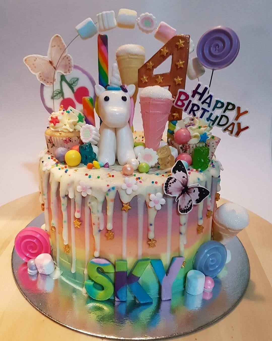 Unicorn Rainbow Drip Cake
