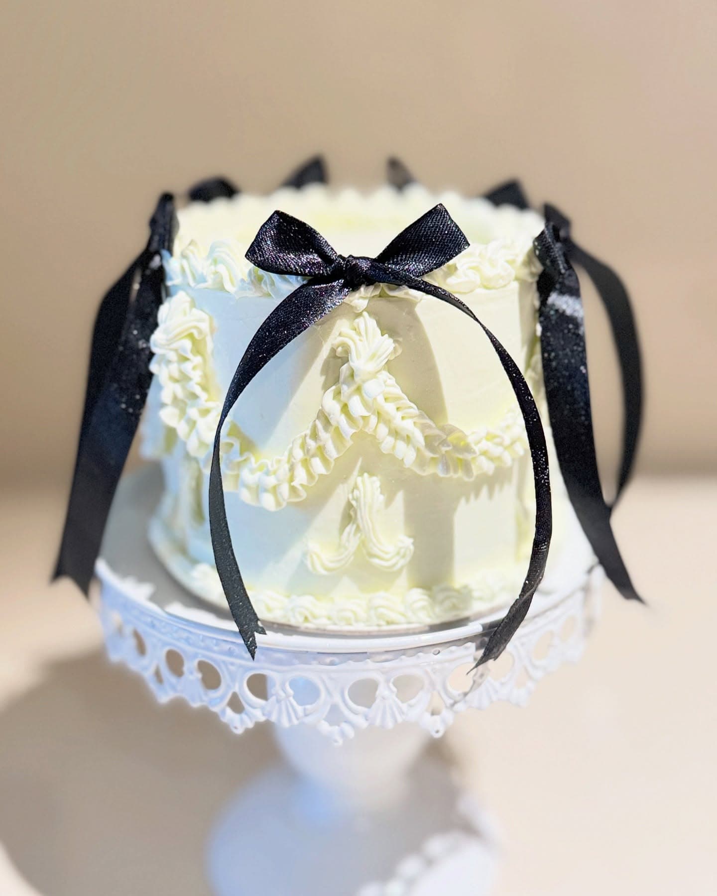 Mini Black Bow Cake